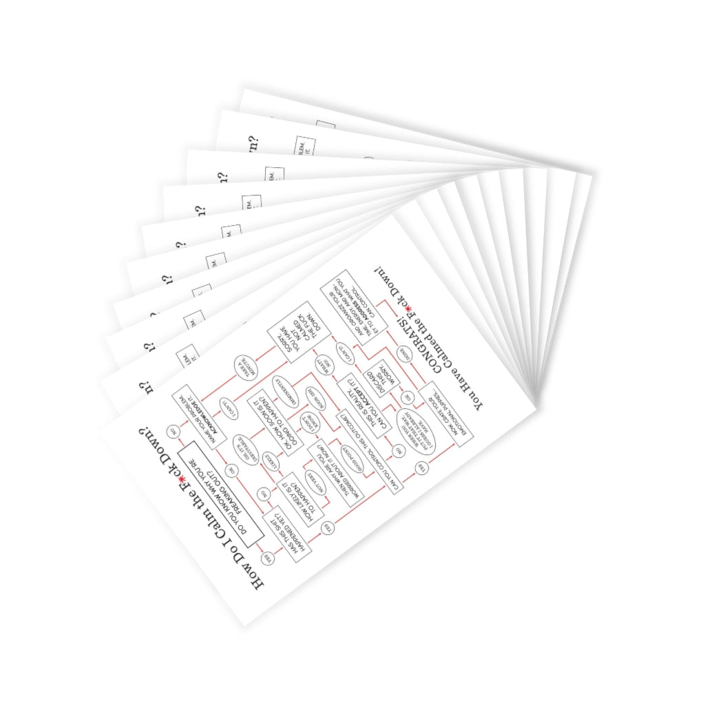 "How Do I Calm the F*ck Down?" Flowchart Postcards (10pcs)