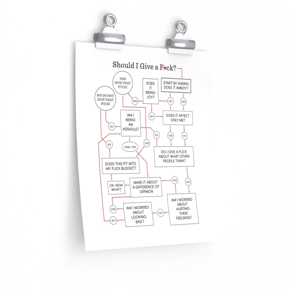 "Should I Give a F*ck?" Flowchart Poster (Multiple Sizes)