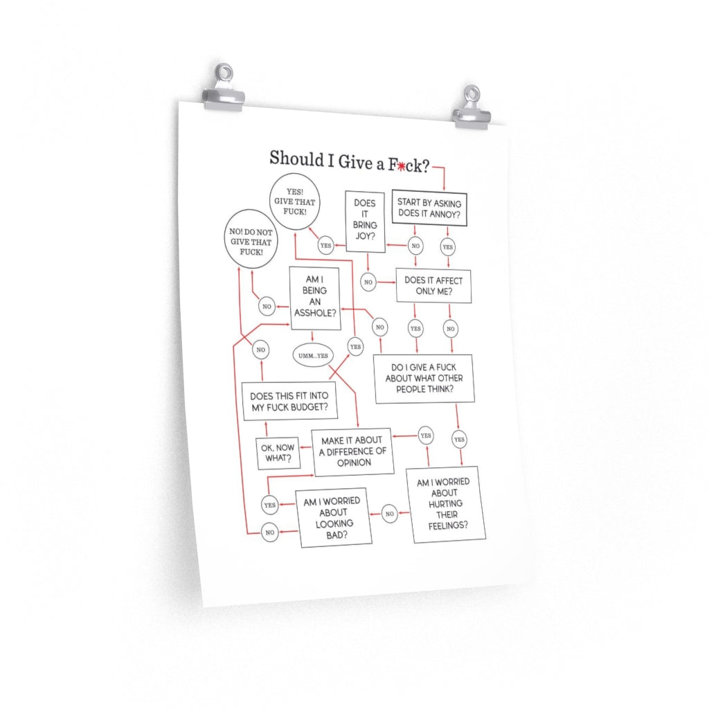 "Should I Give a F*ck?" Flowchart Poster (Multiple Sizes)