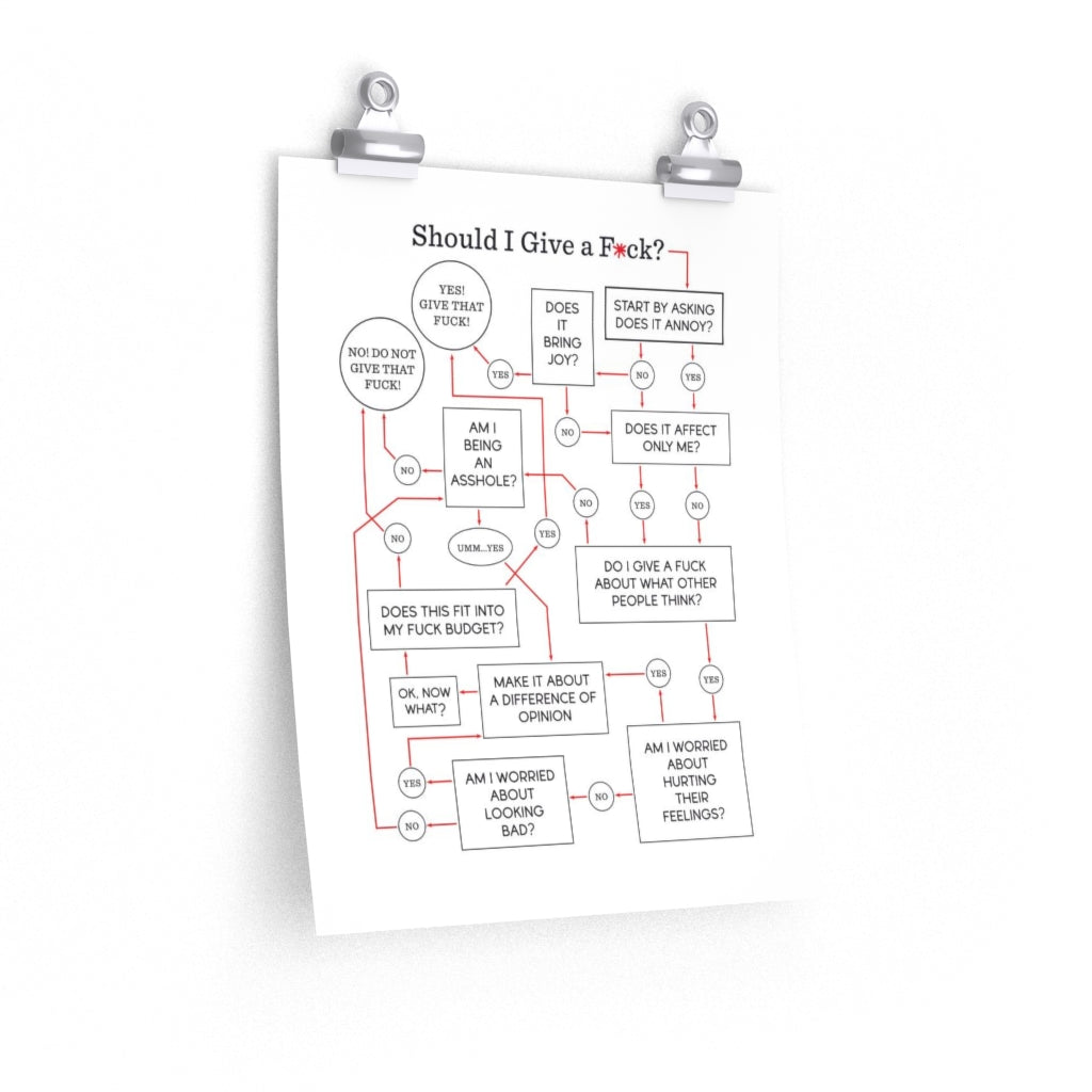 "Should I Give a F*ck?" Flowchart Poster (Multiple Sizes)