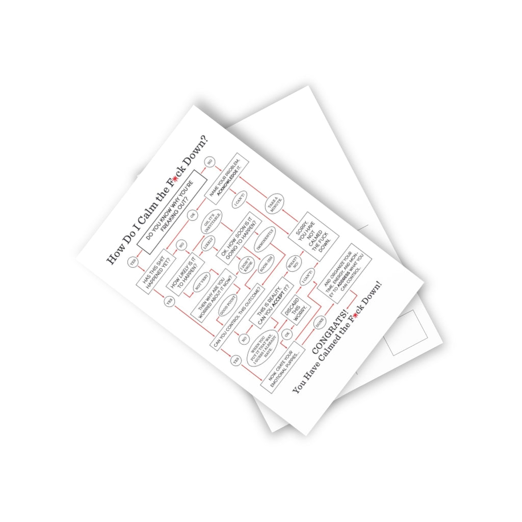 "How Do I Calm the F*ck Down?" Flowchart Postcards (10pcs)