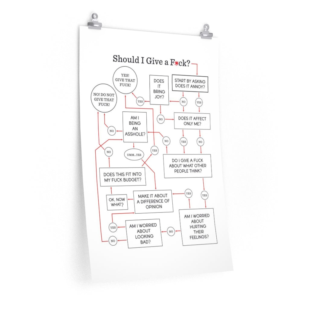 "Should I Give a F*ck?" Flowchart Poster (Multiple Sizes)