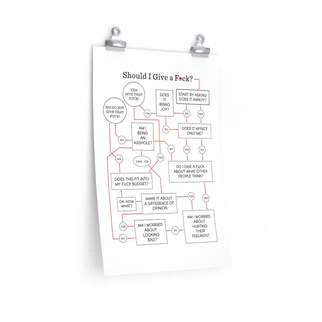 "Should I Give a F*ck?" Flowchart Poster (Multiple Sizes)