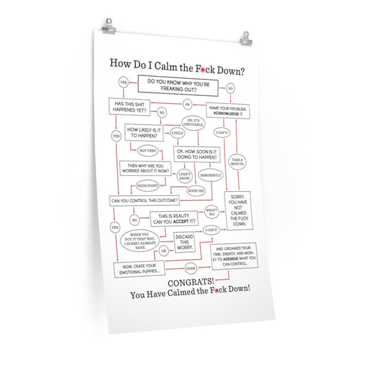"How Do I Calm the F*ck Down?" Flowchart Poster (Multiple Sizes)