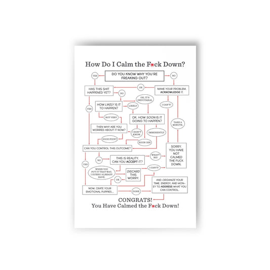 "How Do I Calm the F*ck Down?" Flowchart Postcards (10pcs)